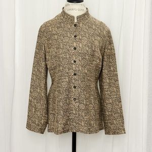 J.Jill Vintage Tapestry Mandarin Collar Blazer Jacket